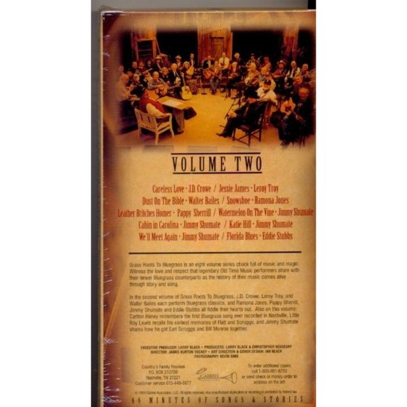 GRASSROOTS TO BLUEGRASS VHS VOL. 2 NEW, SEALED, 10 Great Songs! - Picture 2 of 2
